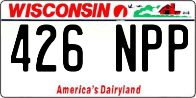 WI license plate 426NPP