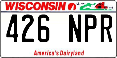 WI license plate 426NPR