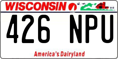 WI license plate 426NPU
