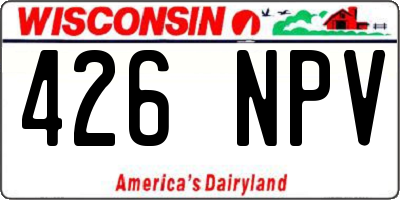WI license plate 426NPV