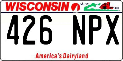 WI license plate 426NPX