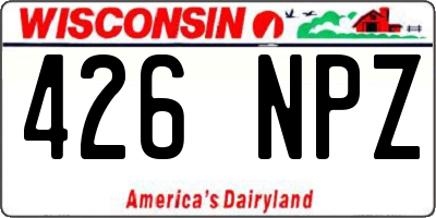 WI license plate 426NPZ