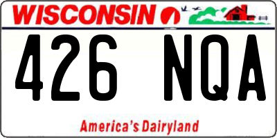 WI license plate 426NQA