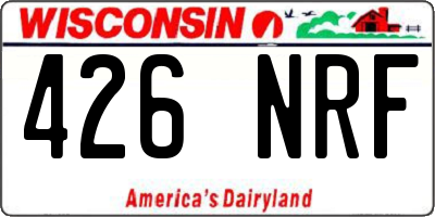 WI license plate 426NRF