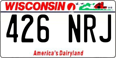 WI license plate 426NRJ