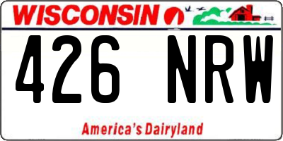 WI license plate 426NRW