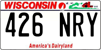 WI license plate 426NRY