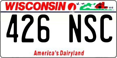 WI license plate 426NSC