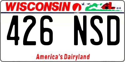 WI license plate 426NSD