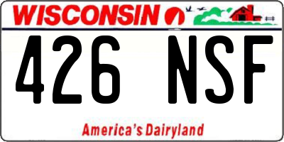 WI license plate 426NSF
