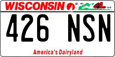 WI license plate 426NSN