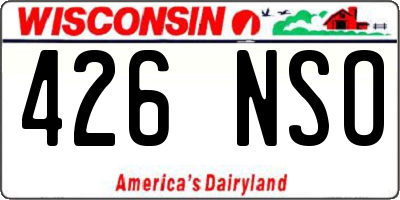 WI license plate 426NSO