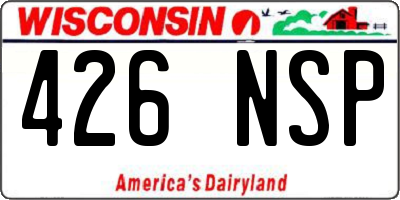 WI license plate 426NSP
