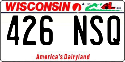 WI license plate 426NSQ