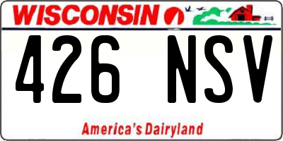 WI license plate 426NSV