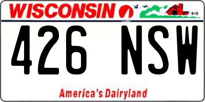 WI license plate 426NSW
