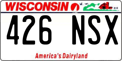 WI license plate 426NSX