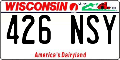 WI license plate 426NSY