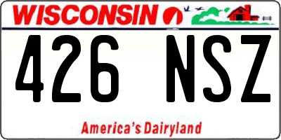 WI license plate 426NSZ