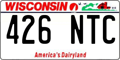 WI license plate 426NTC