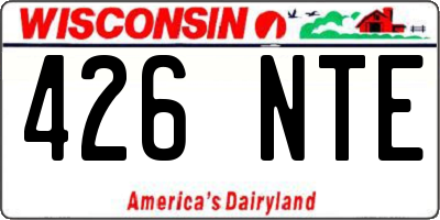 WI license plate 426NTE