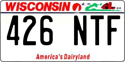 WI license plate 426NTF
