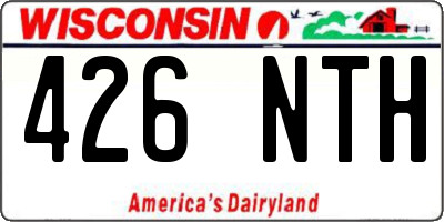 WI license plate 426NTH