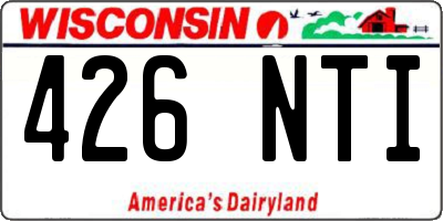 WI license plate 426NTI