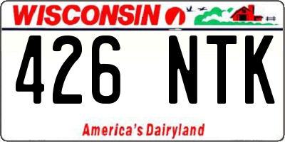 WI license plate 426NTK