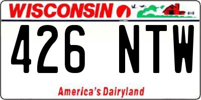 WI license plate 426NTW