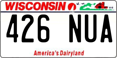 WI license plate 426NUA