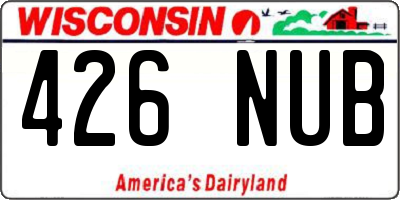 WI license plate 426NUB