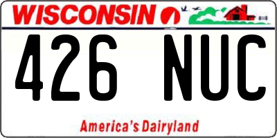WI license plate 426NUC