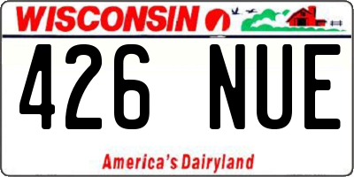 WI license plate 426NUE