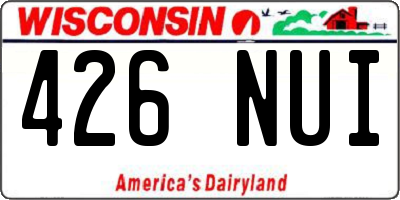 WI license plate 426NUI