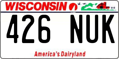 WI license plate 426NUK