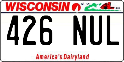 WI license plate 426NUL