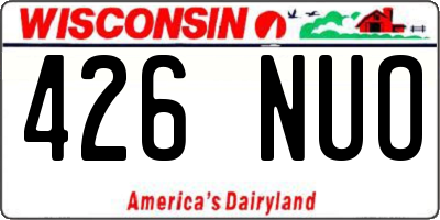 WI license plate 426NUO