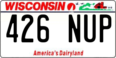 WI license plate 426NUP