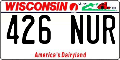 WI license plate 426NUR