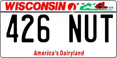 WI license plate 426NUT