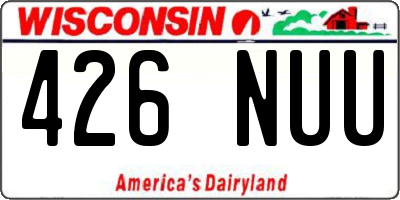 WI license plate 426NUU