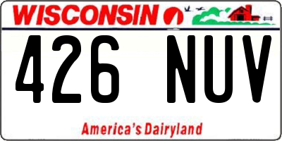 WI license plate 426NUV