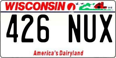 WI license plate 426NUX