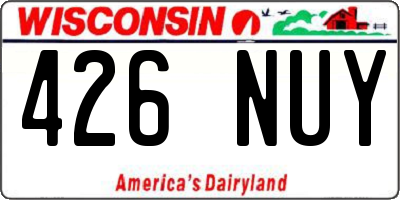 WI license plate 426NUY