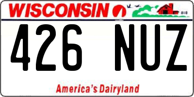 WI license plate 426NUZ
