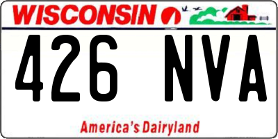 WI license plate 426NVA
