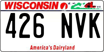 WI license plate 426NVK