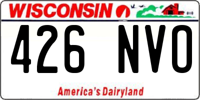WI license plate 426NVO