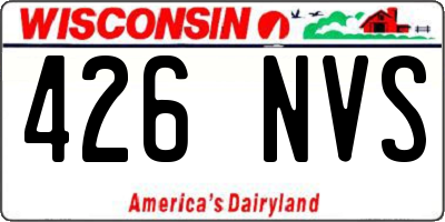 WI license plate 426NVS